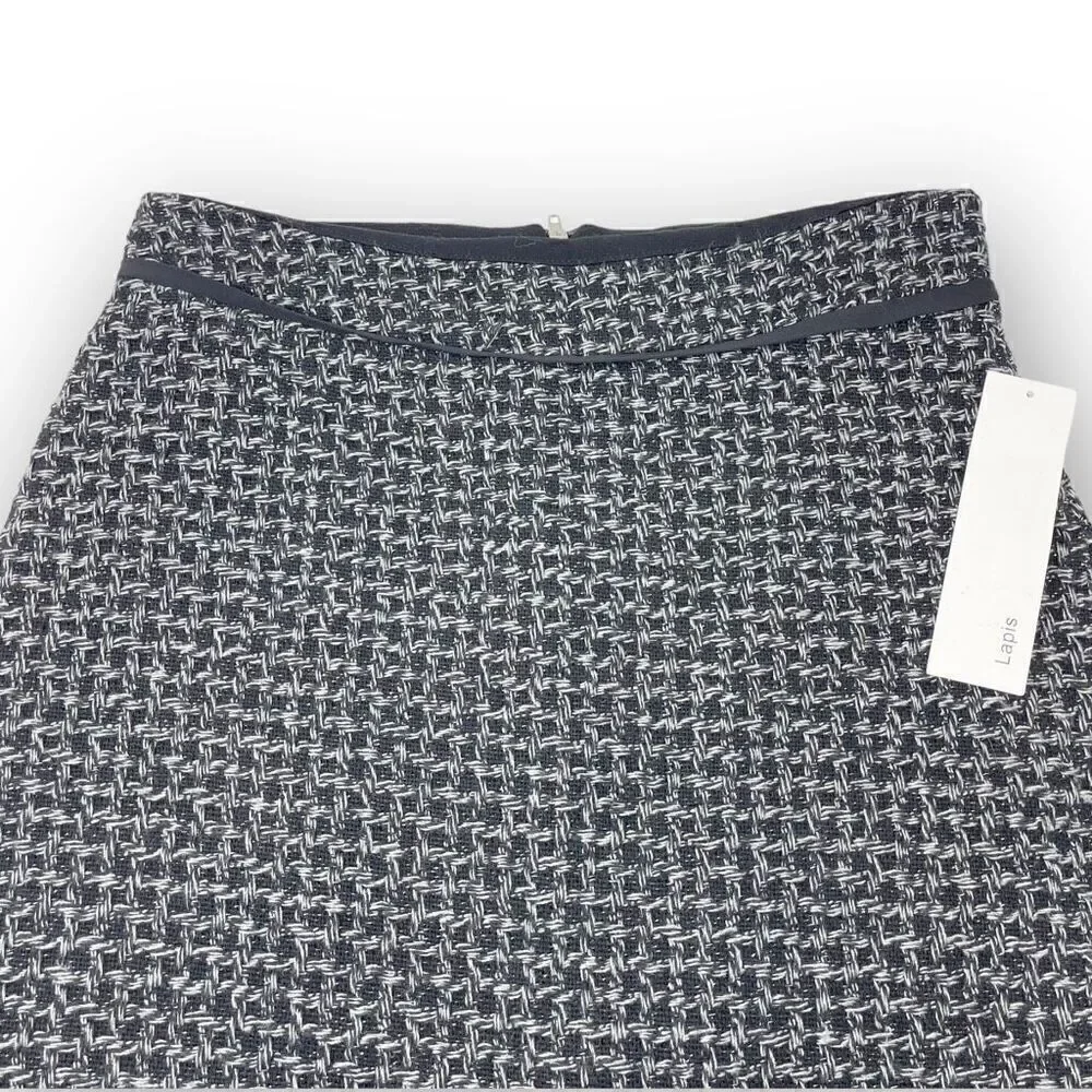Lapis Black Gray Tweed Skirt Women’s Size Medium NWT